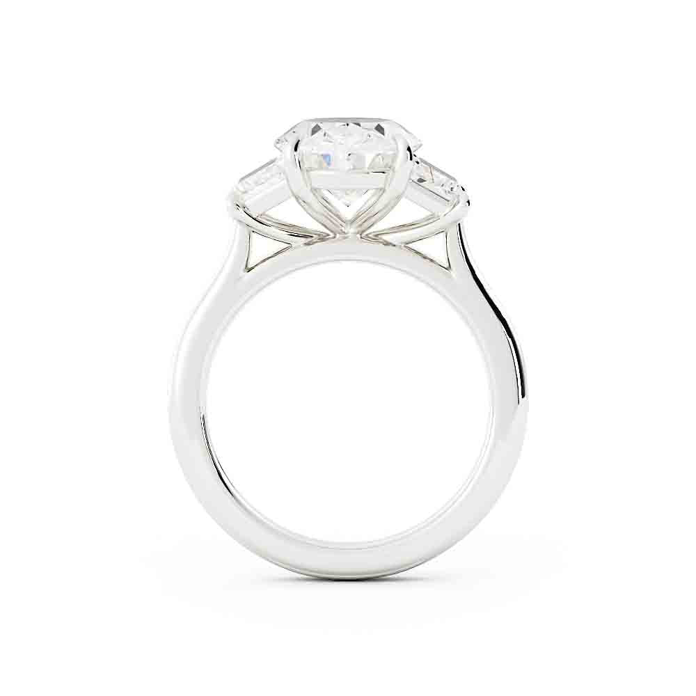 Oval Center With Trap Side diamond Ring