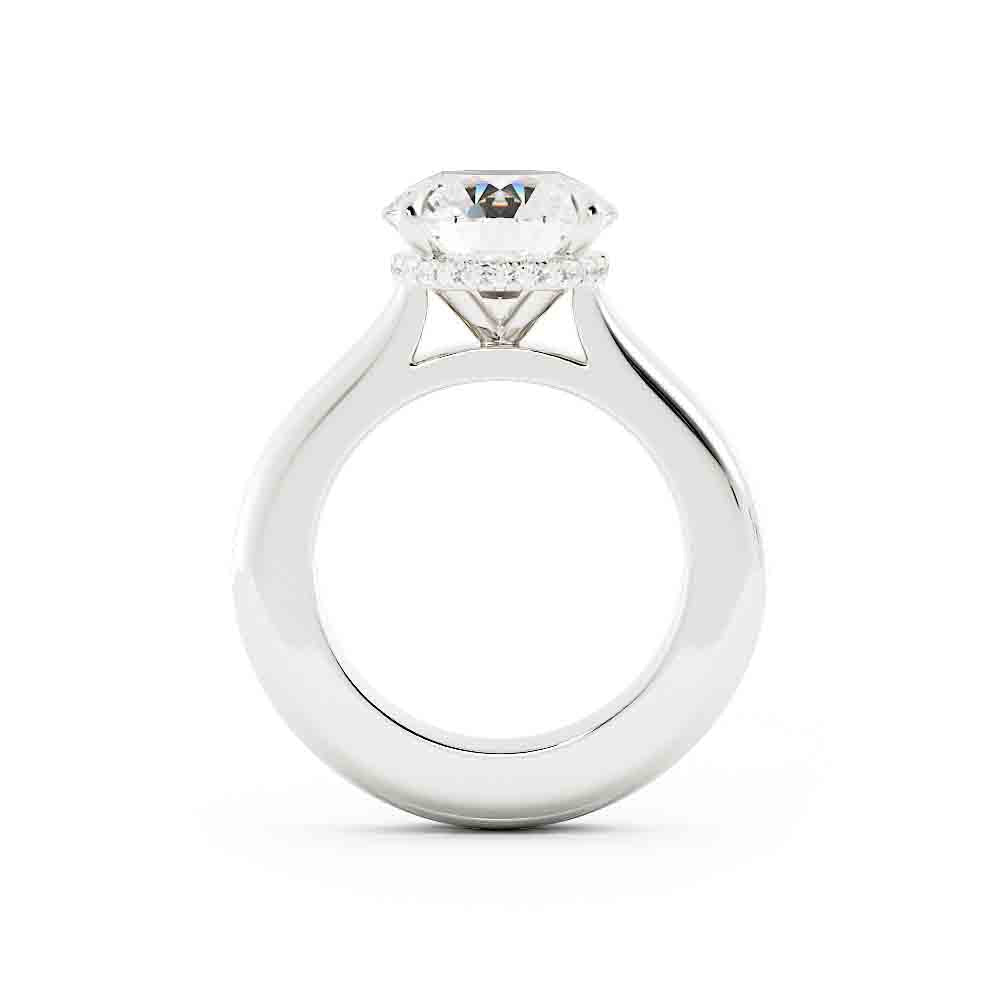 Deep Shank Engagment Ring with a Diamond Gallery to Fit with Large Eternity Ring