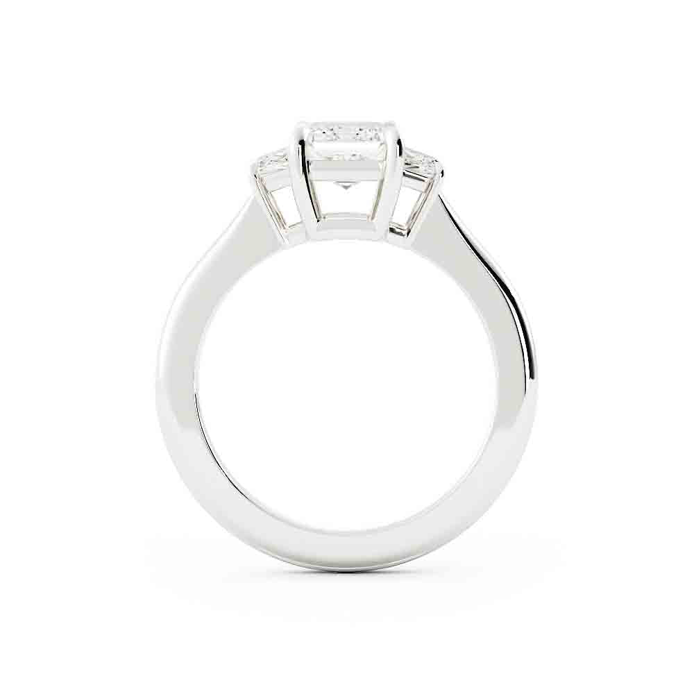 Emerald Cut with Traps and Side Round Diamond