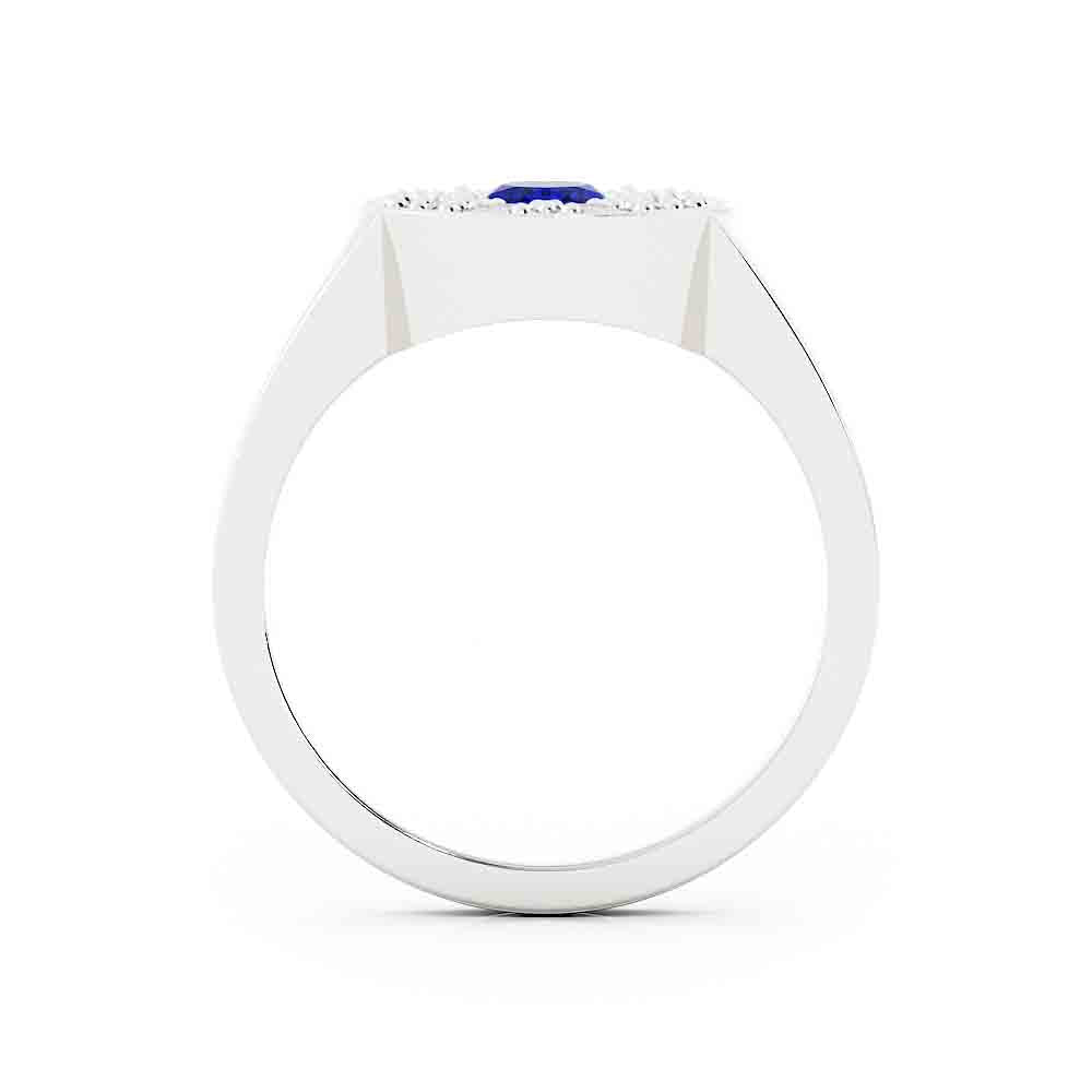 Oval Blue Sapphire And Diamond Ring