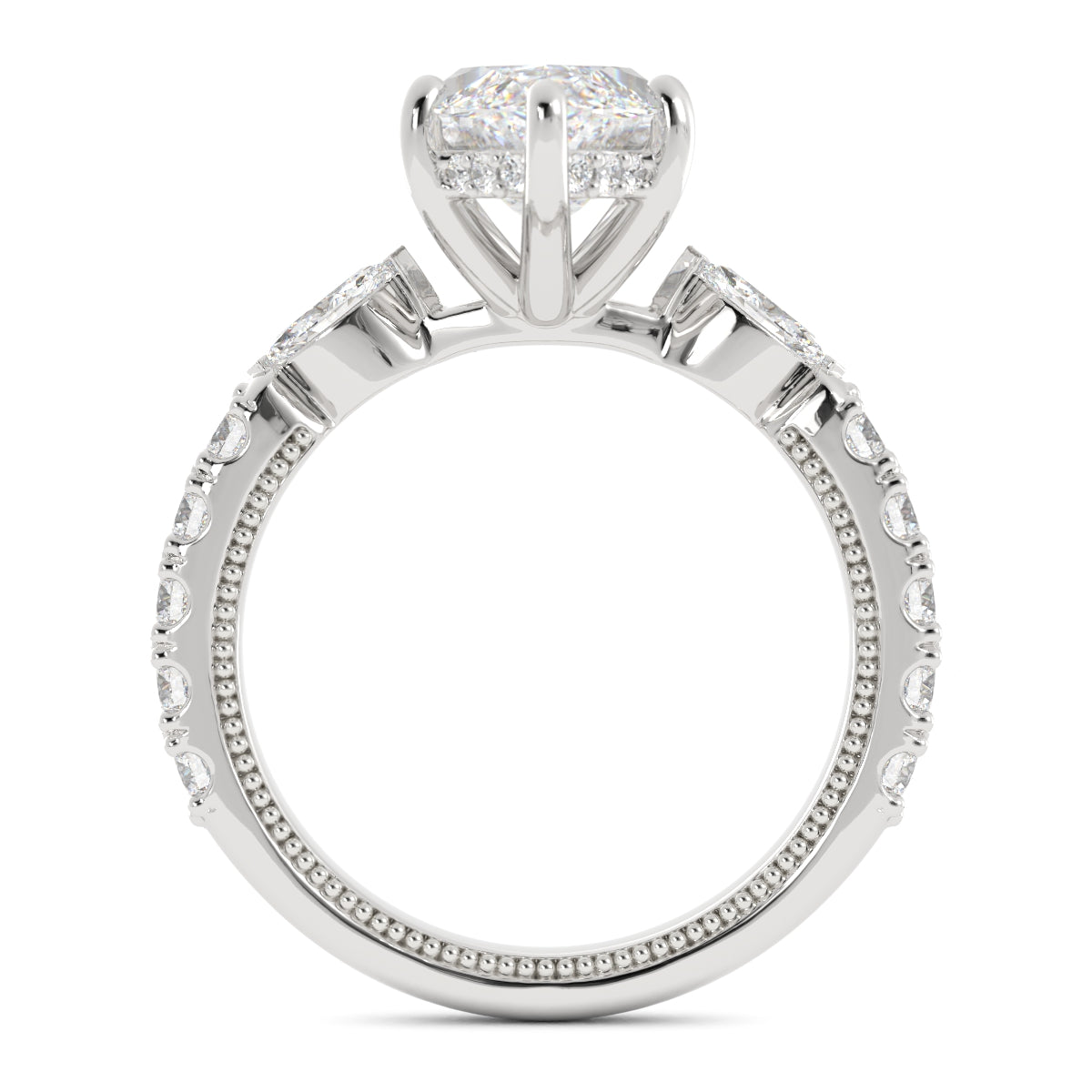 Marquise with Side Stones Laboratory-Grown Diamond Ring