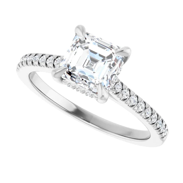 Asscher Shaped Engagement Rings