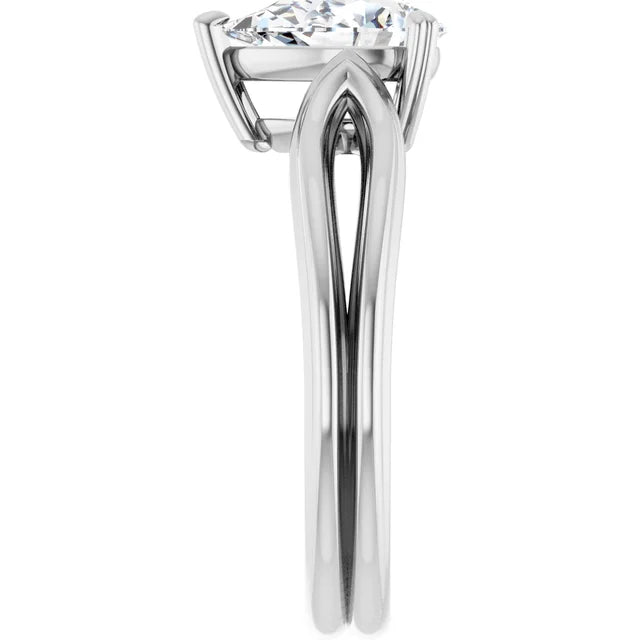 14K White Gold 1 1/2 CTW Pear-Cut Diamond Split Shank Engagement Ring