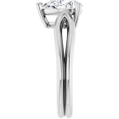 14K White Gold 1 1/2 CTW Pear-Cut Diamond Split Shank Engagement Ring