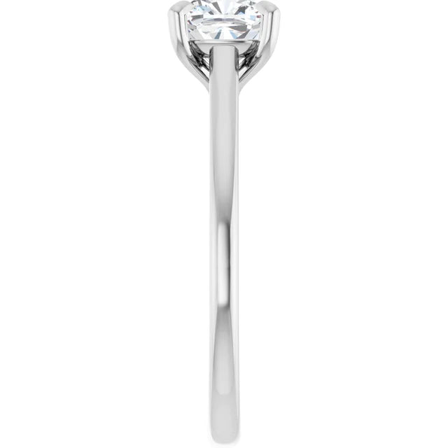14K White Gold 1 1/4 CT Cushion-Cut Diamond Solitaire Engagement Ring