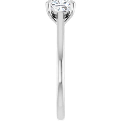 14K White Gold 1 1/4 CT Cushion-Cut Diamond Solitaire Engagement Ring