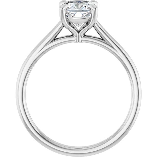 14K White Gold 1 1/4 CT Cushion-Cut Diamond Solitaire Engagement Ring