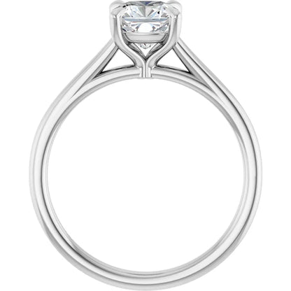 14K White Gold 1 1/4 CT Cushion-Cut Diamond Solitaire Engagement Ring