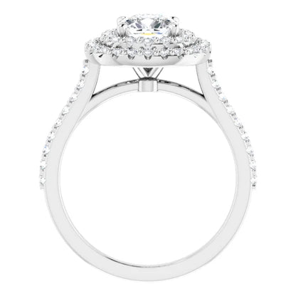 14K White Gold 1 3/4 CTW Cushion-Cut Diamond Double Halo Engagement Ring