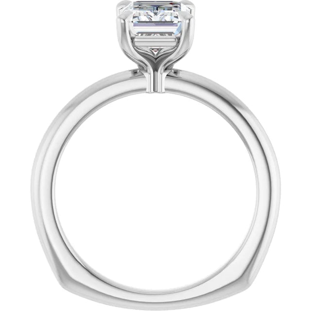 14K White Gold 1 3/4 CTW Emerald-Cut Diamond Solitaire Engagement Ring with Claw-Prong Setting