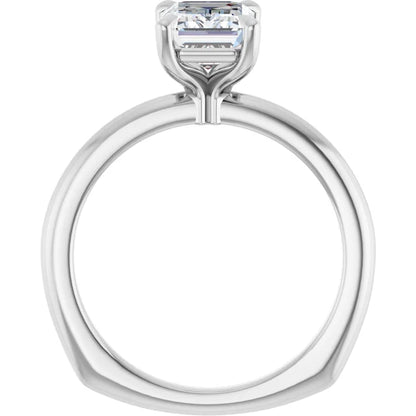 14K White Gold 1 3/4 CTW Emerald-Cut Diamond Solitaire Engagement Ring with Claw-Prong Setting