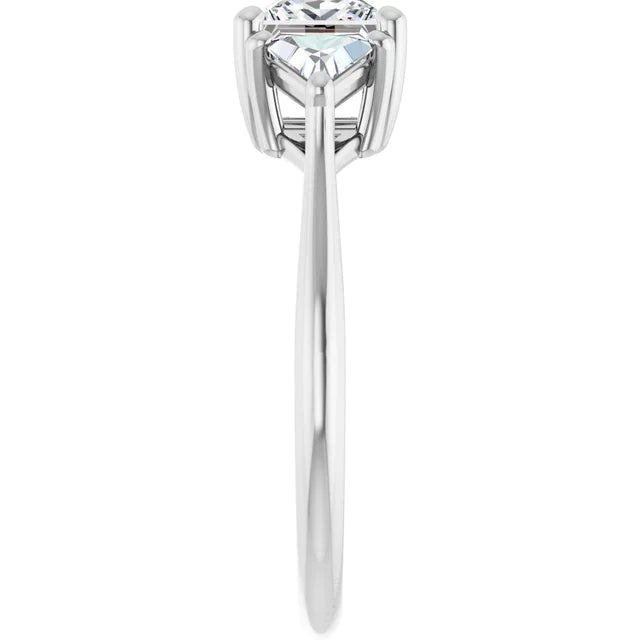 14K White Gold 1 3/8 CTW Princess-Cut Diamond Engagement Ring with Trillion Accents