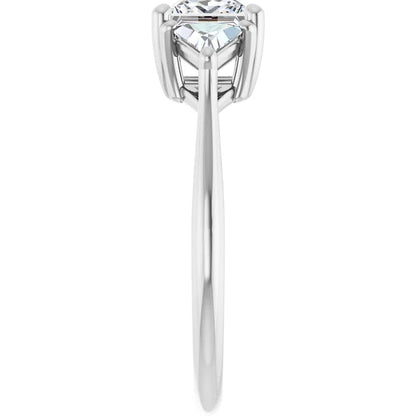14K White Gold 1 3/8 CTW Princess-Cut Diamond Engagement Ring with Trillion Accents