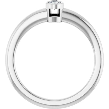 14K White Gold 1 5/8 CTW Pear-Cut Diamond Solitaire Engagement Ring with Bezel Setting