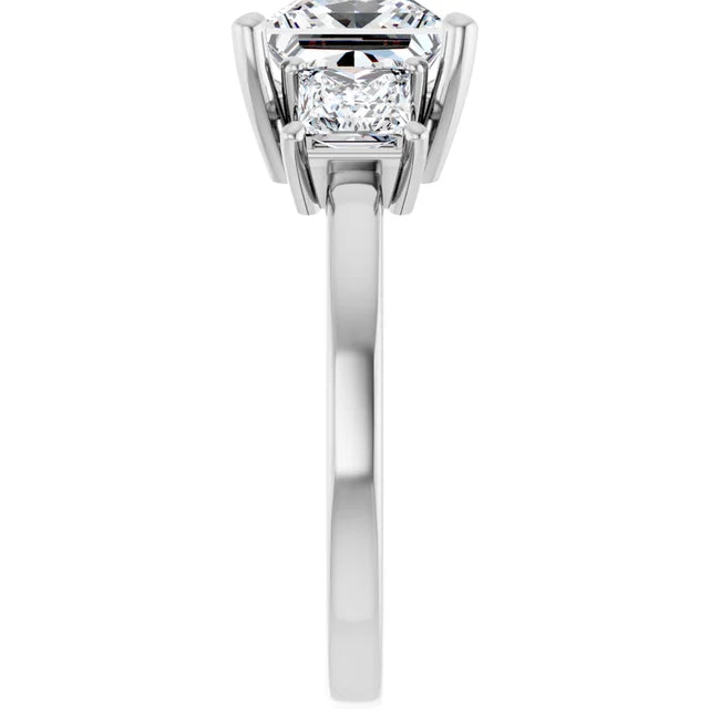 14K White Gold 1 5/8 CTW Princess-Cut Diamond Three-Stone Engagement Ring