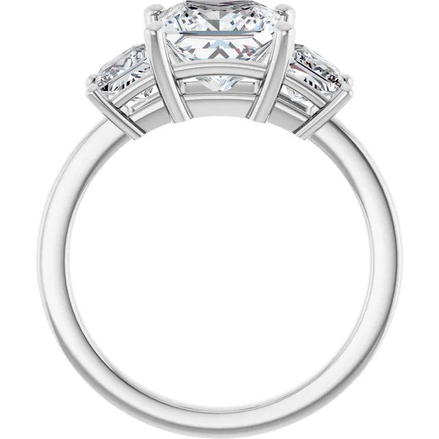 14K White Gold 1 5/8 CTW Princess-Cut Diamond Three-Stone Engagement Ring