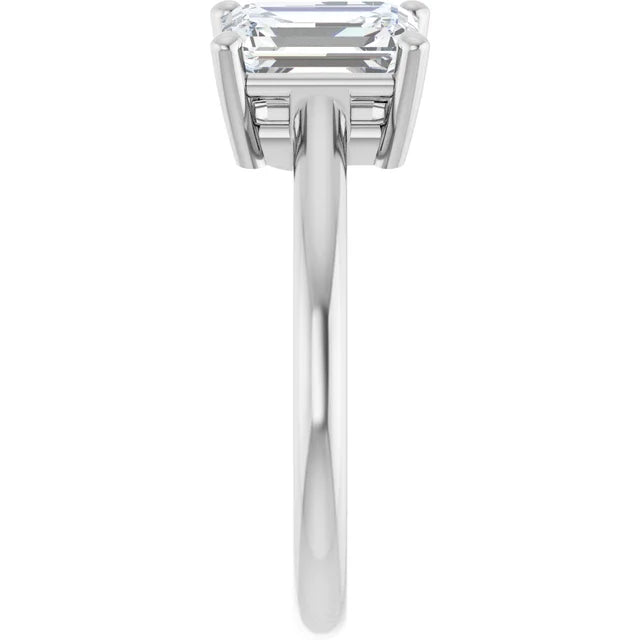 14K White Gold 1 9/10 CTW Emerald-Cut and Pear-Cut Diamond Toi et Moi Engagement Ring