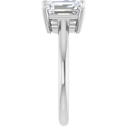 14K White Gold 1 9/10 CTW Emerald-Cut and Pear-Cut Diamond Toi et Moi Engagement Ring