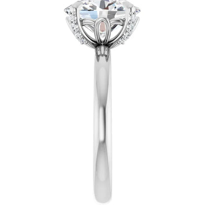 14K White Gold 1 CTW Oval-Cut Diamond Solitaire Engagement Ring with Claw-Prong Setting