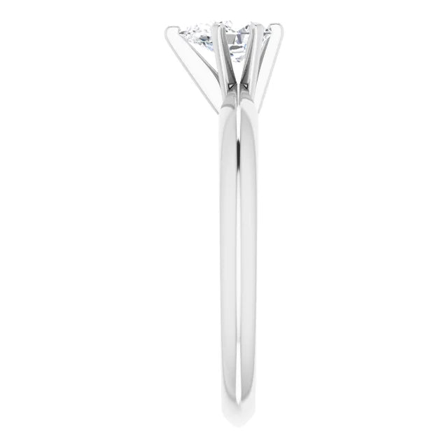 14K White Gold 1 CTW Pear-Cut Diamond Solitaire Engagement Ring with Six-Prong Setting