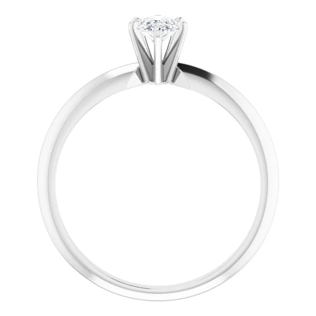 14K White Gold 1 CTW Pear-Cut Diamond Solitaire Engagement Ring with Six-Prong Setting