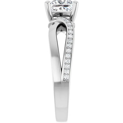 14K White Gold 1 CTW Princess-Cut Diamond Engagement Ring with Infinity-Inspired Split Shank
