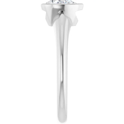 14K White Gold 1/2 CTW Pear-Cut Diamond Solitaire Engagement Ring with Bezel Setting