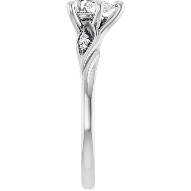 14K White Gold 1/2 CTW Pear-Shaped Diamond Twist Shank Engagement Ring