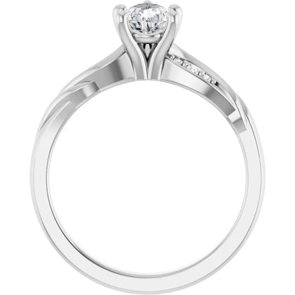 14K White Gold 1/2 CTW Pear-Shaped Diamond Twist Shank Engagement Ring