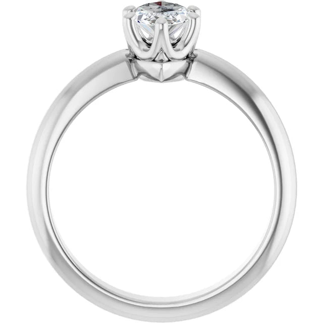 14K White Gold 3/4 CTW Marquise-Cut Diamond Solitaire Engagement Ring