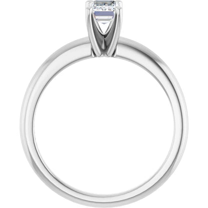 14K White Gold 5/8 CTW Emerald-Cut Diamond Solitaire Engagement Ring