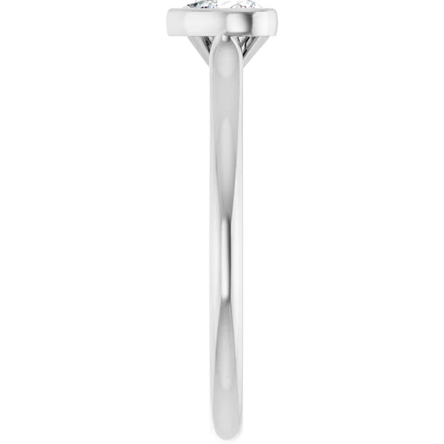 14K White Gold 5/8 CTW Heart-Cut Diamond Solitaire Engagement Ring in Bezel Setting