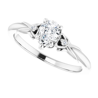14K White Gold 9/10 CTW Pear-Cut Diamond Engagement Ring with Baguette and Round Halo Accents