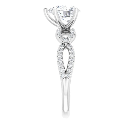 14K White Gold 9/10 CTW Pear-Cut Diamond Engagement Ring with Infinity Accents