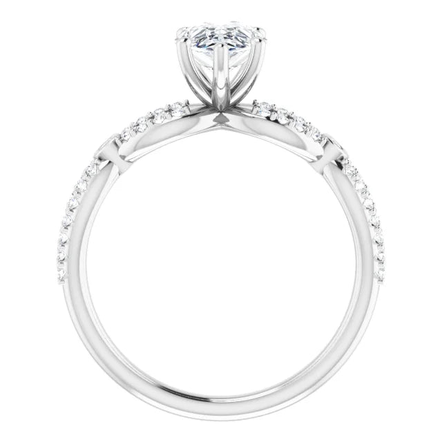 14K White Gold 9/10 CTW Pear-Cut Diamond Engagement Ring with Infinity Accents