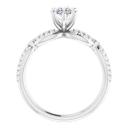 14K White Gold 9/10 CTW Pear-Cut Diamond Engagement Ring with Infinity Accents
