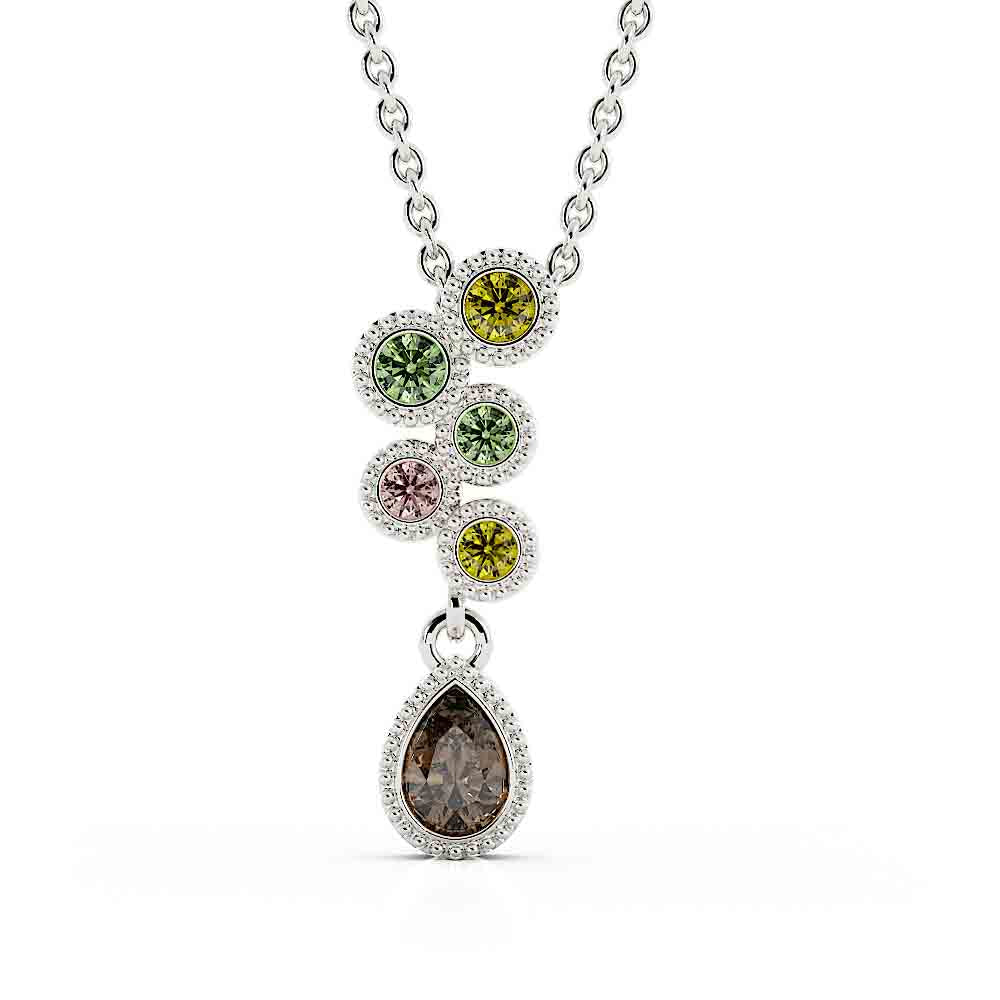 0803 – Colored dia bezel pendant