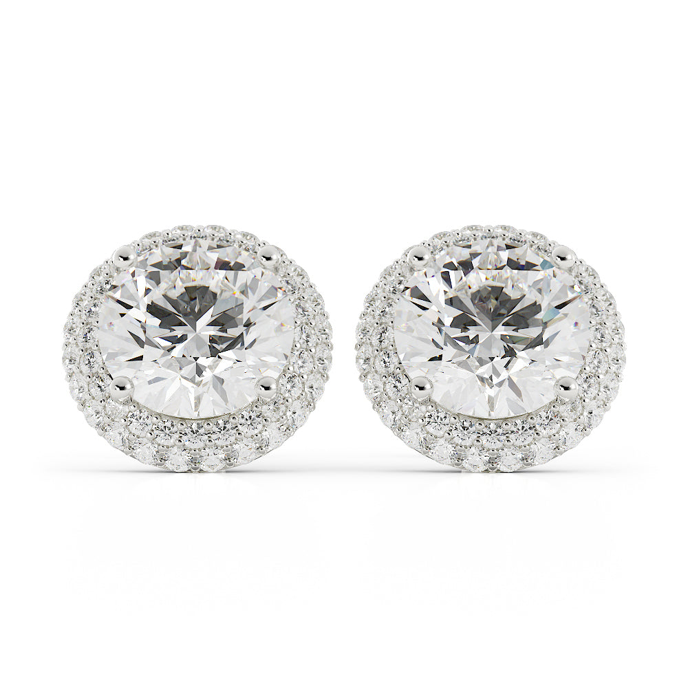 1062 - Pave' natural diamond earrings 14k w/g