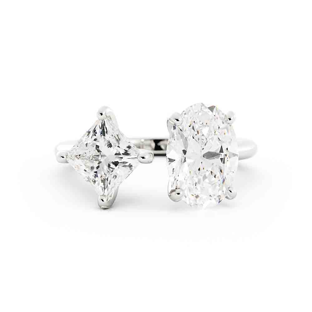 Princess And Oval Diamond Tension Ring