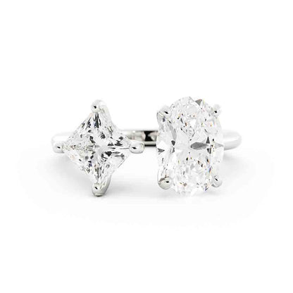 Princess And Oval Diamond Tension Ring