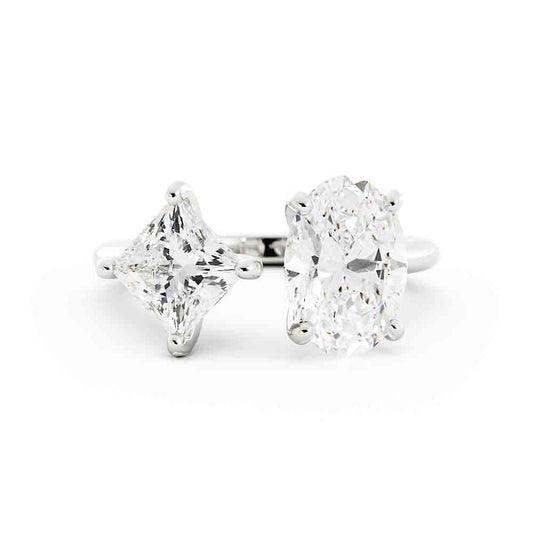 Princess And Oval Diamond Tension Ring