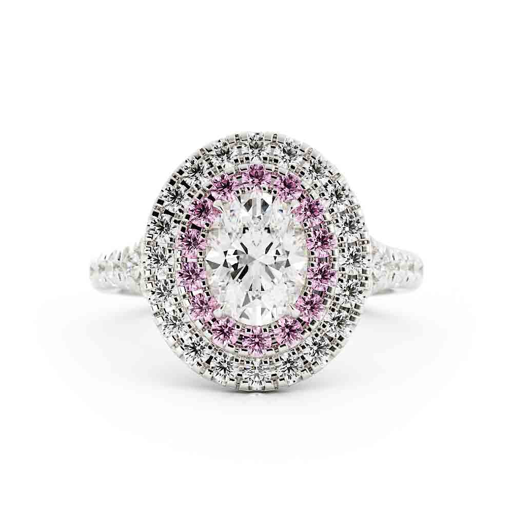 Pink Diamond Accent Engagement Ring