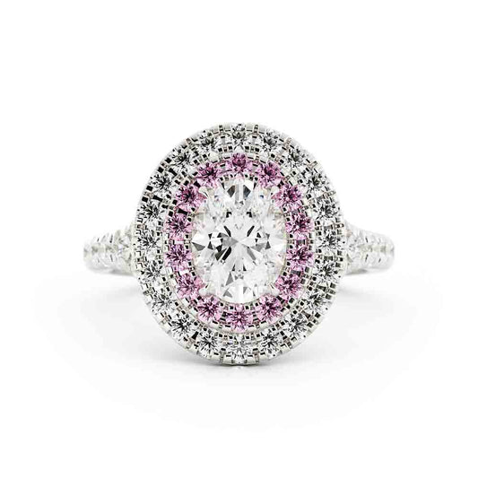 Pink Diamond Accent Engagement Ring