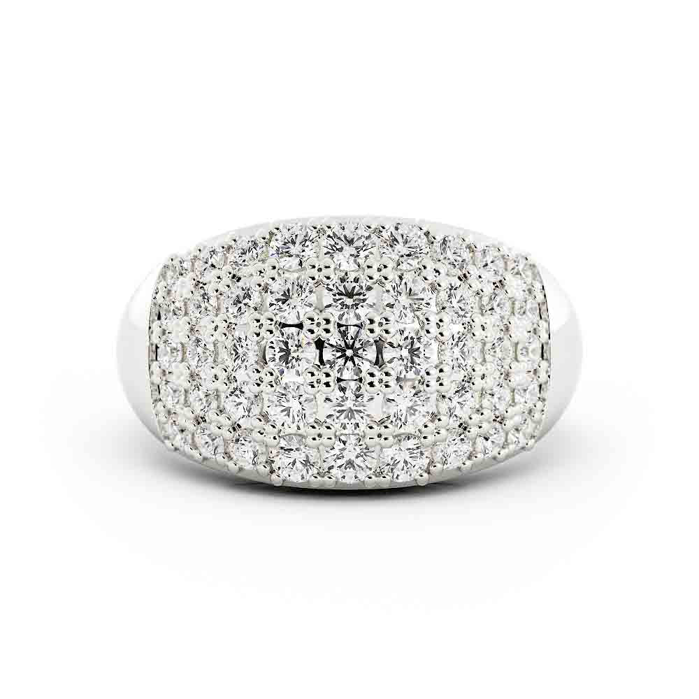5 Row Graduated Diamond Wide Band