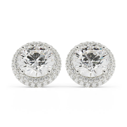 Pave Natural Diamond Earrings 14k w/g