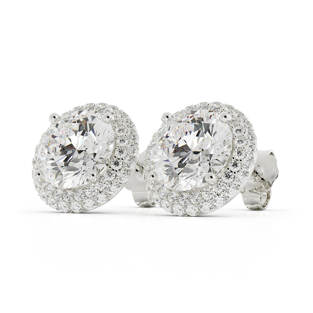 Pave Natural Diamond Earrings 14k w/g