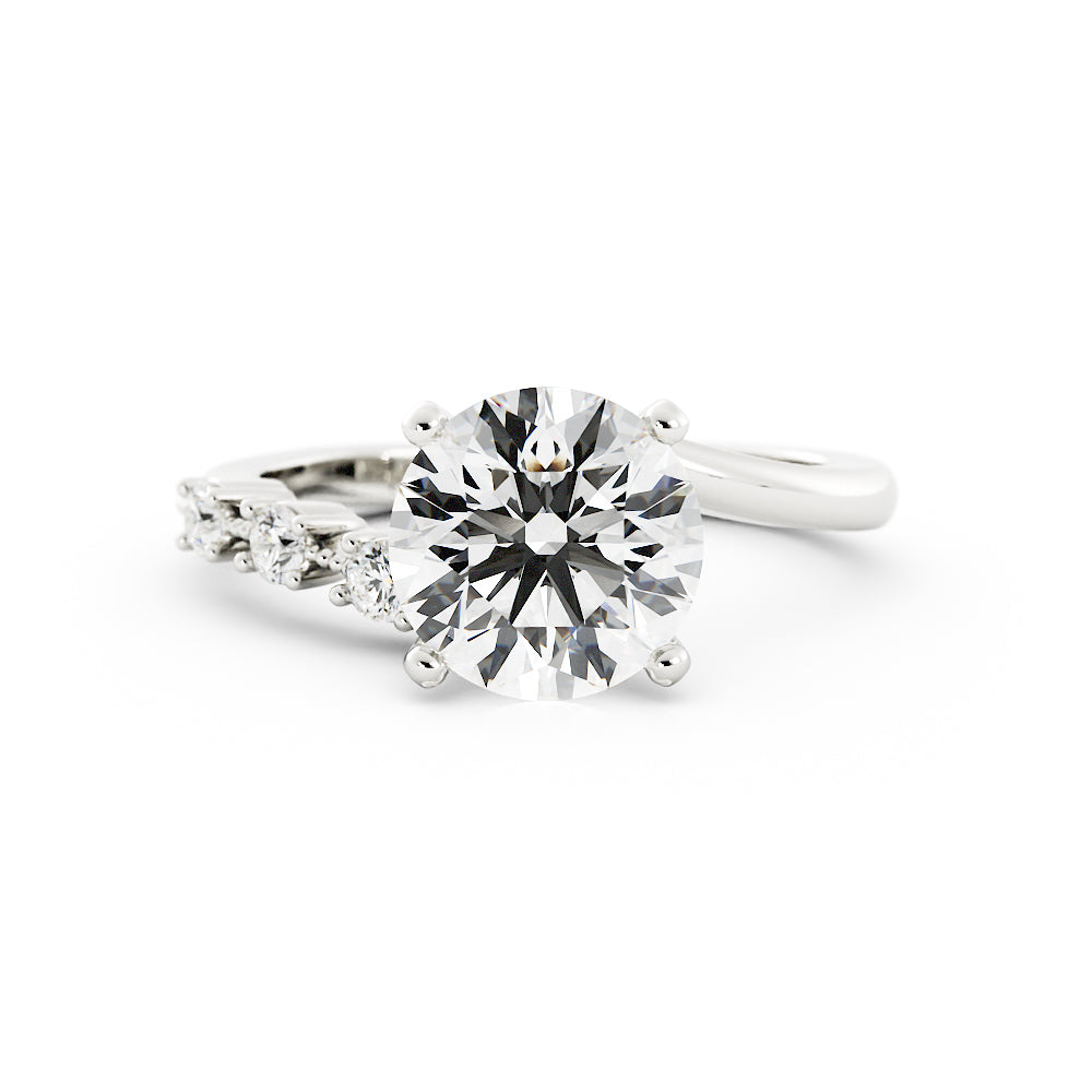 Bypass Diamond Accented Engagement Ring