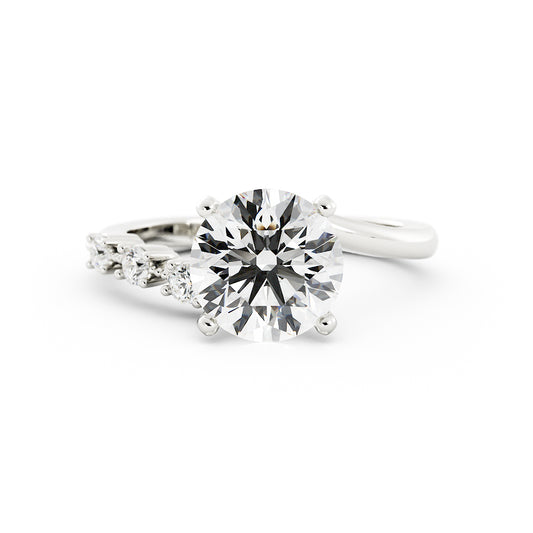 Bypass Diamond Accented Engagement Ring