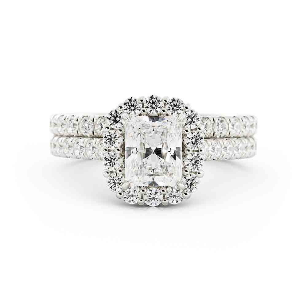 Halo Diamond Ring Set