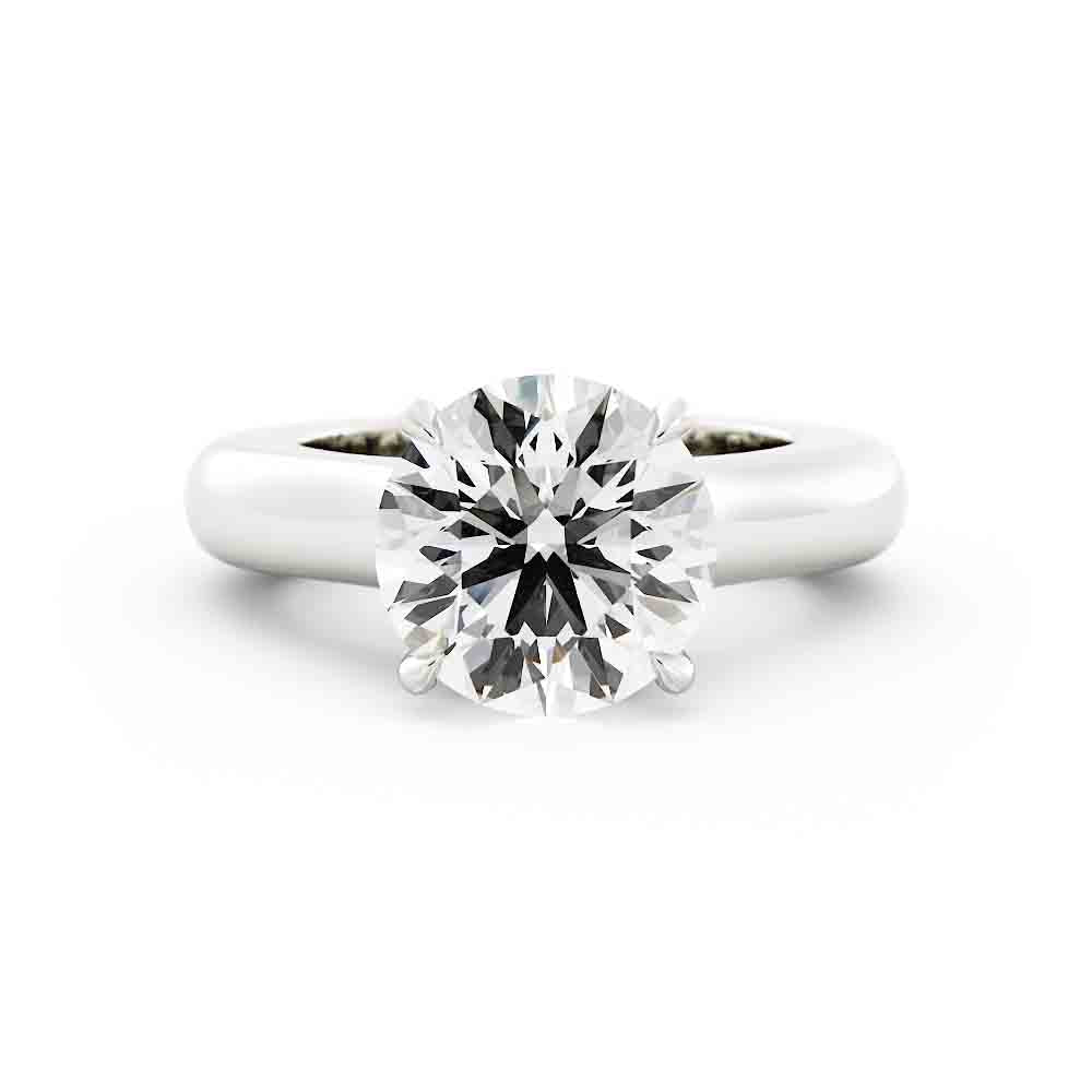 Deep Shank Engagment Ring with a Diamond Gallery to Fit with Large Eternity Ring